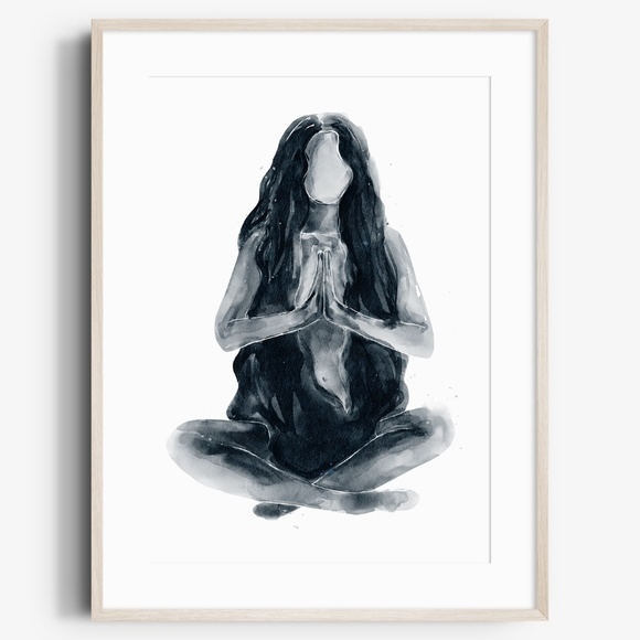 Other - Watercolor Abstract Nude Woman Portrait Print Poster Unframed